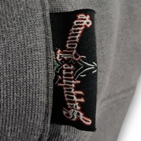 Sapphire Lounge Men's Large Gray Tribal Star Graphic Hoodie Y2k Streetwear - Picture 10 of 16